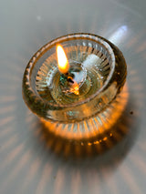 Round Glass Colored Wax Candle