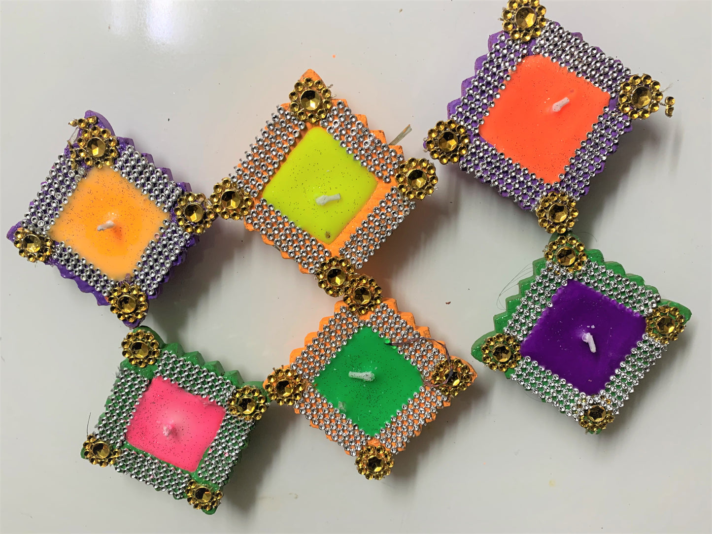 Earthen Designer Diye Decorative Diwali Candle Wax