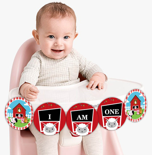 Farm Animal Theme I Am One Banner