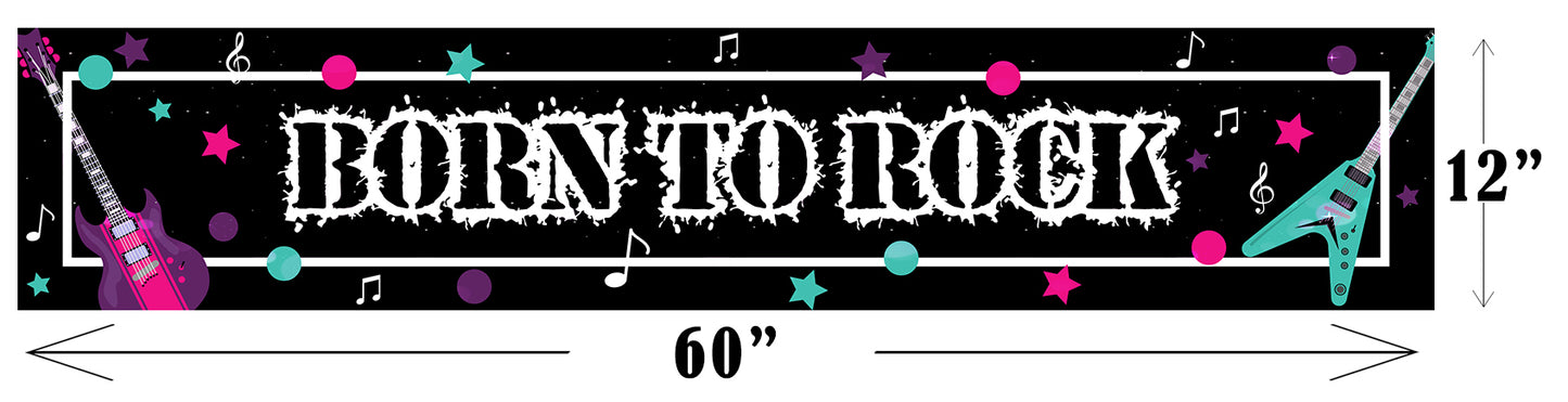 Rockstar Theme Birthday Long Banner for Decoration