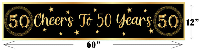 50th Anniversary Birthday Long Banner for Decoration