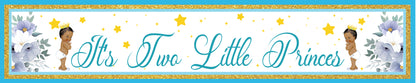 Twin Boys Theme Birthday Long Banner for Decoration
