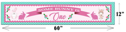 Some Bunny Is One Birthday Party Long Banner for Decoration