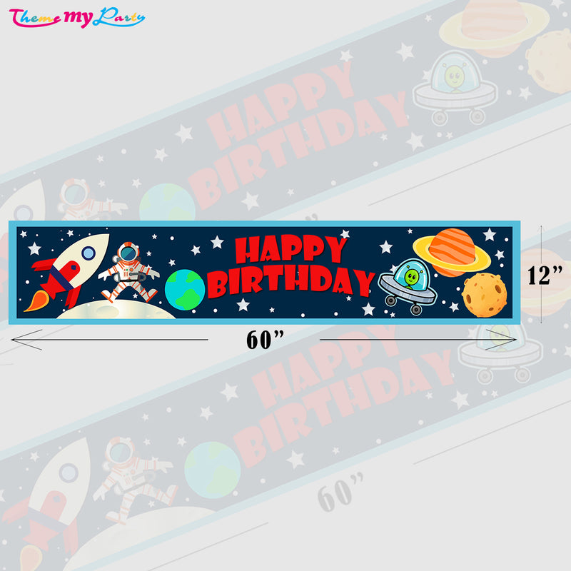 Space Theme Birthday Long Banner for Decoration