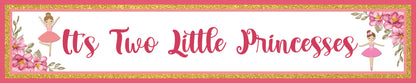 Twin Girls Theme Birthday Party Long Banner for Decoration