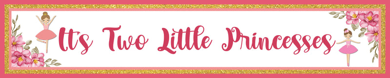Twin Girls Theme Birthday Party Long Banner for Decoration
