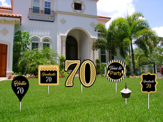 70th Birthday Party Cutouts 