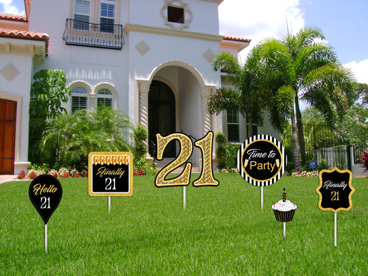 21st Birthday Party Cutouts 