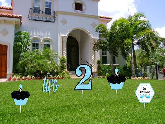 Two Cool Theme Birthday Party Cutouts 