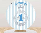 One Is Fun Round First Birthday Party Backdrop / Banner for Boys