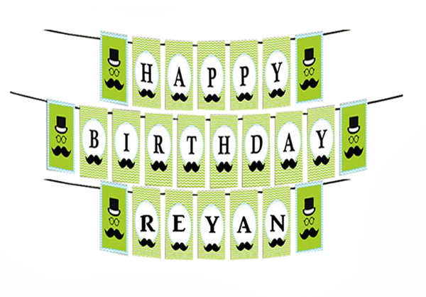 Personalized Little Man Banner For Birthday Decoration I Happy Birthday Banner