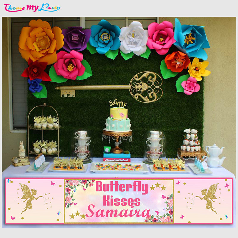 Butterflies & Fairies Theme Birthday Long Banner for Decoration