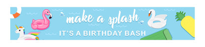 Pool Party Birthday Long Banner for Decoration