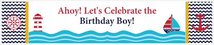 Nautical Ahoy  Theme Birthday Long Banner for Decoration
