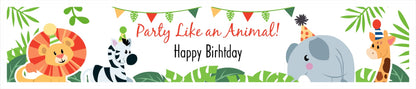 Jungle Theme Birthday Long Banner for Decoration
