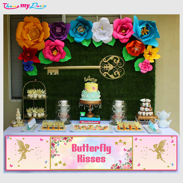 Butterflies & Fairies Theme Birthday Long Banner for Decoration