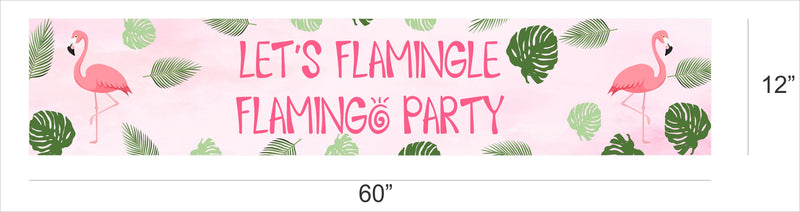 Flamingo Theme Birthday Party Long Banner for Decoration