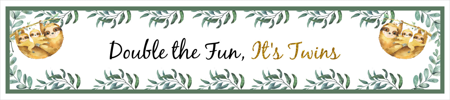 Twins Baby Theme Birthday Long Banner for Decoration