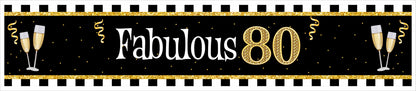 80th Birthday Long Banner for Decoration
