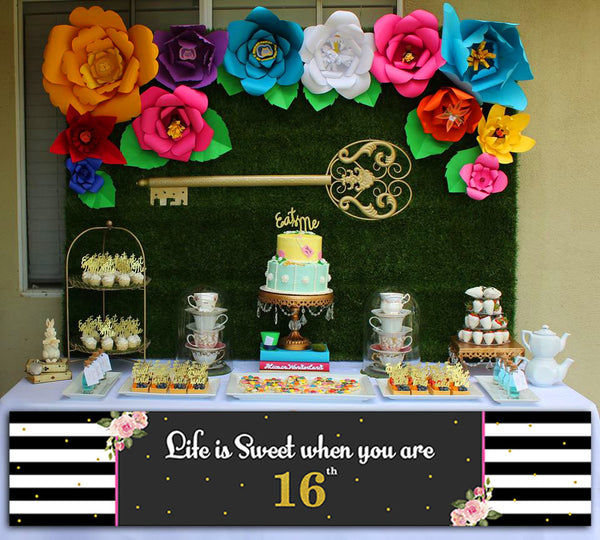 16th Birthday Long Banner for Decoration