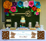 Cute Teddy Theme Welcome Baby Long Banner for Decoration