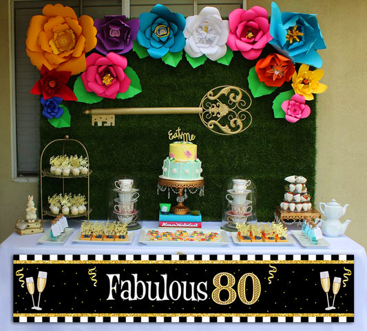 80th Birthday Long Banner for Decoration