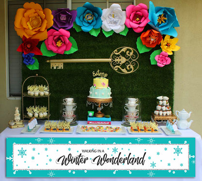 Winter Wonderland Theme Birthday Party Paper Door Banner for Wall Decoration