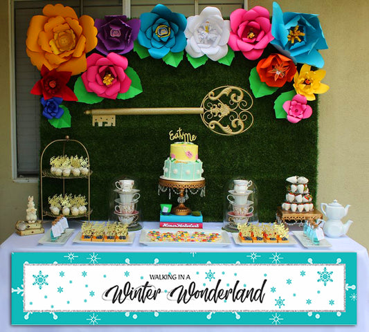 Winter Wonderland Theme Birthday Party Paper Door Banner for Wall Decoration