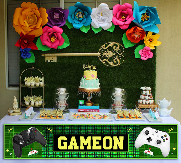 Gaming Theme Birthday Party Long Banner for Decoration