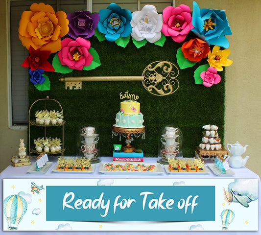 Airplane Theme  Birthday Party Long Banner for Decoration
