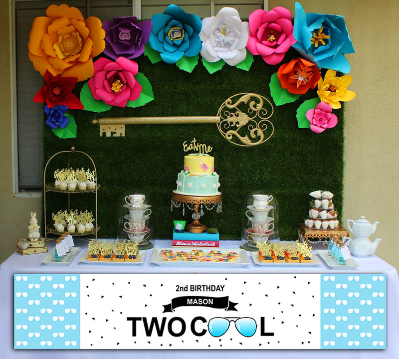 Two Cool Theme Birthday Long Banner for Decoration