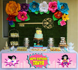 Super Girl Theme Birthday Long Banner for Decoration