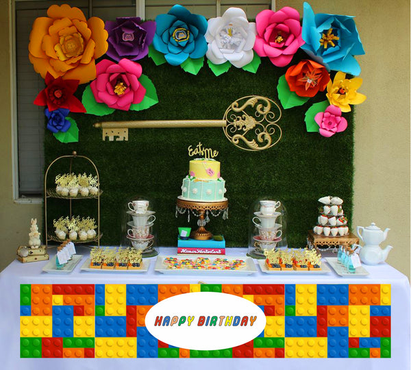 Lego Theme Birthday Long Banner for Decoration
