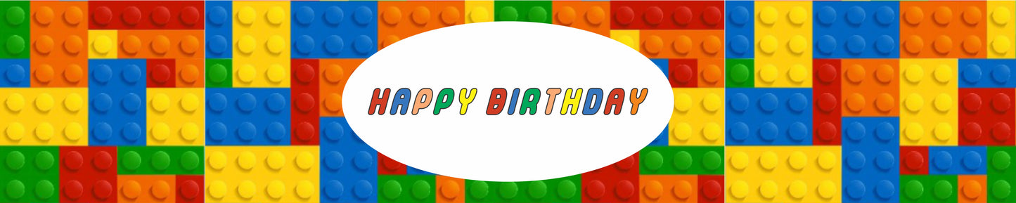 Lego Theme Birthday Long Banner for Decoration