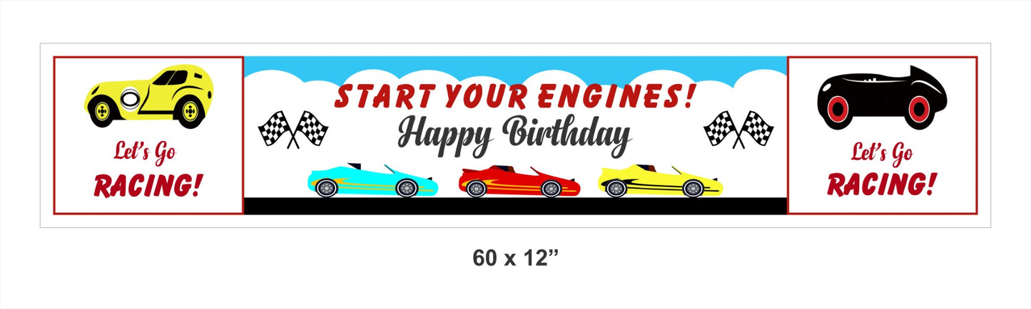 Cars Birthday Party Long Banner for Decoration