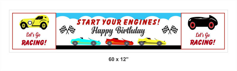 Cars Birthday Party Long Banner for Decoration