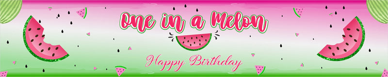 One In A Melon Theme Birthday Long Banner for Decoration