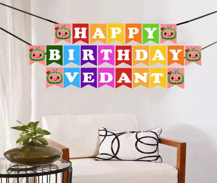 Cocomelon Theme Birthday Party Banner for Decoration