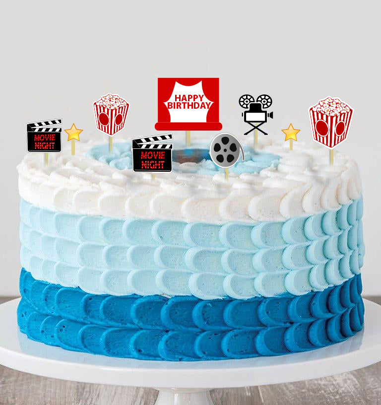 Movie Night Theme Cake Topper for Decorations