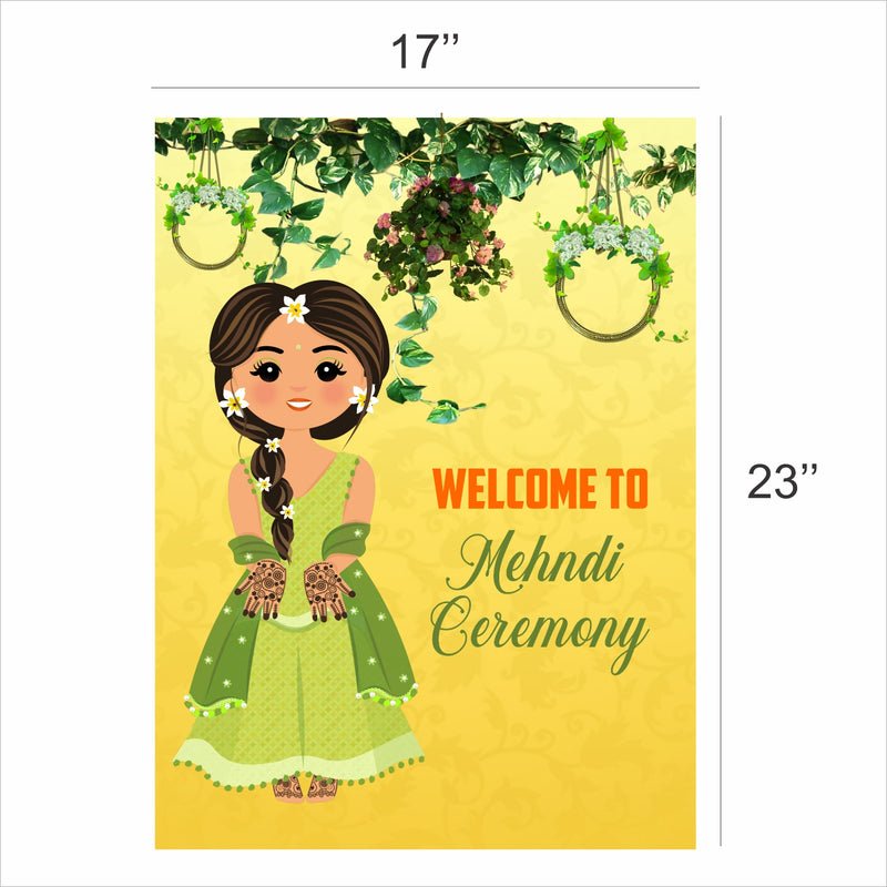Mehndi Ceremony Theme Party Welcome Board