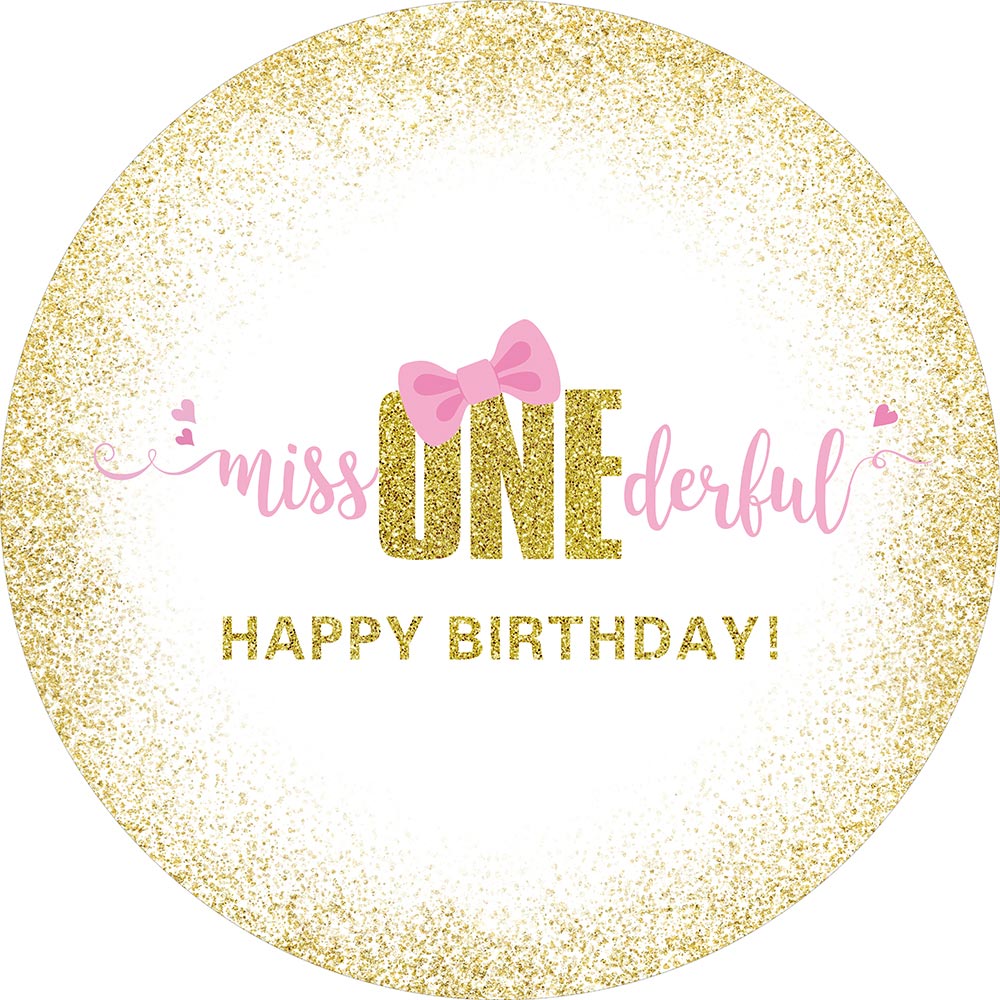 One Is Fun First Birthday Party  Round Backdrop