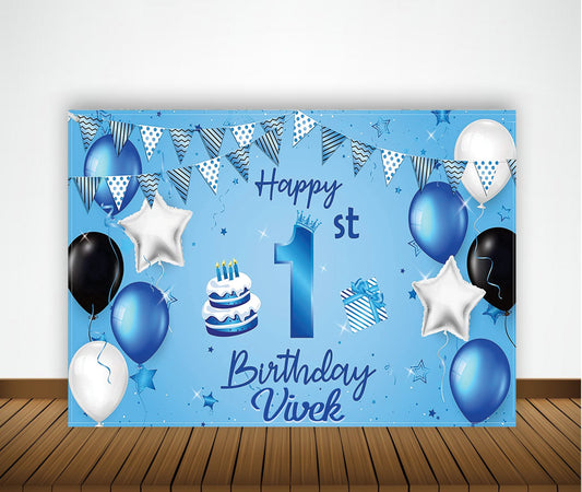 One is Fun First Birthday Party Backdrop Decoration for Boys