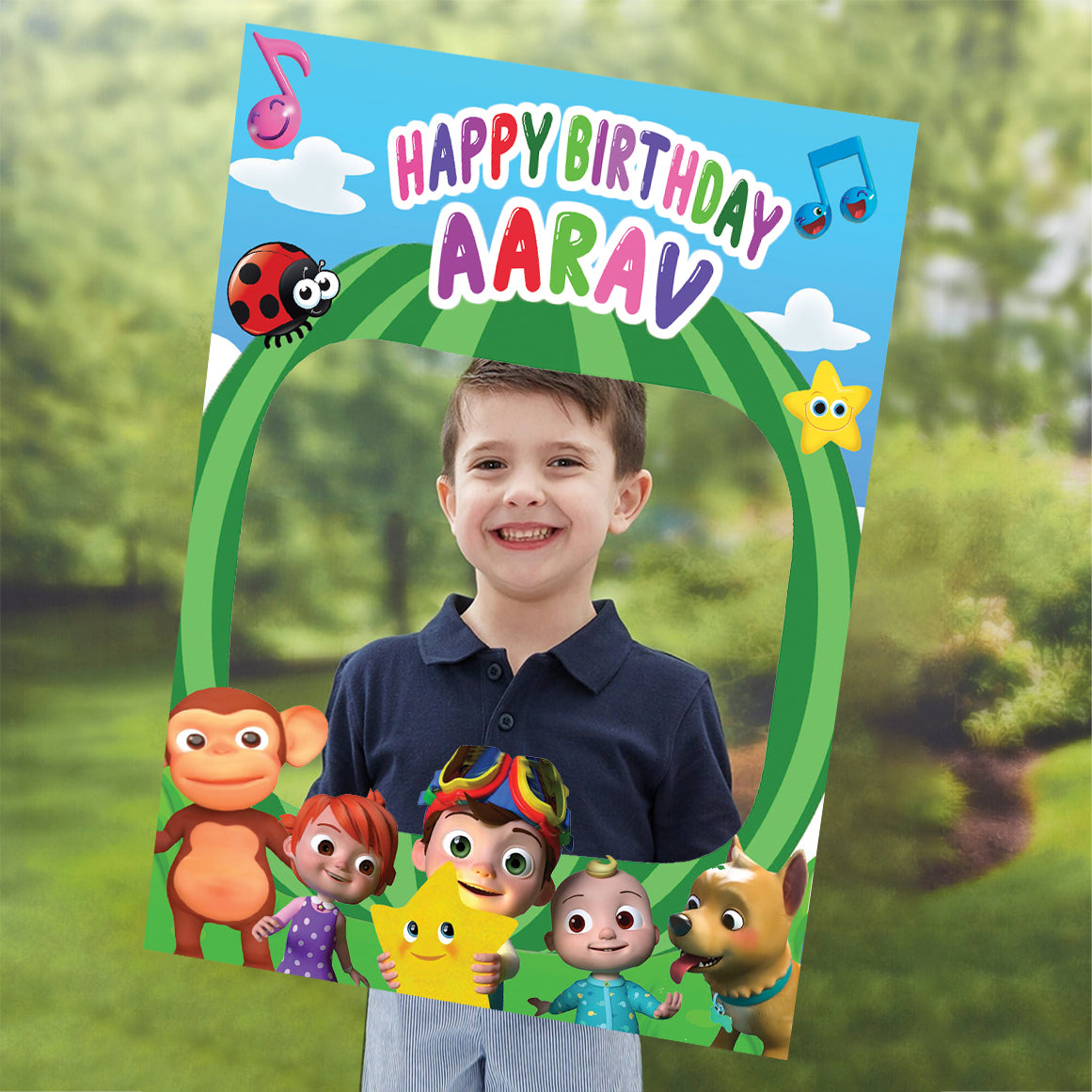Cocomelon Theme Birthday Party Selfie Photo Booth Frame