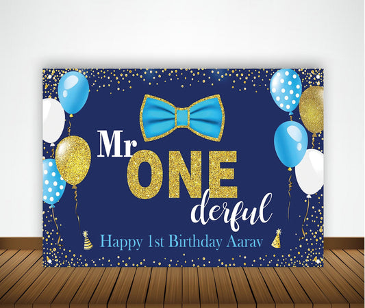 First Birthday Party Backdrop Decoration for Boys