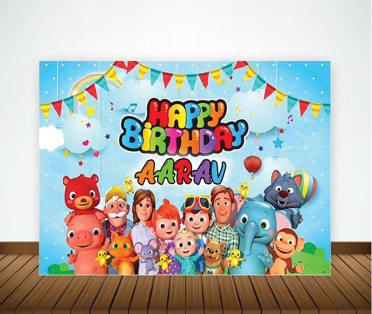 Cocomelon Theme Birthday Party Backdrop