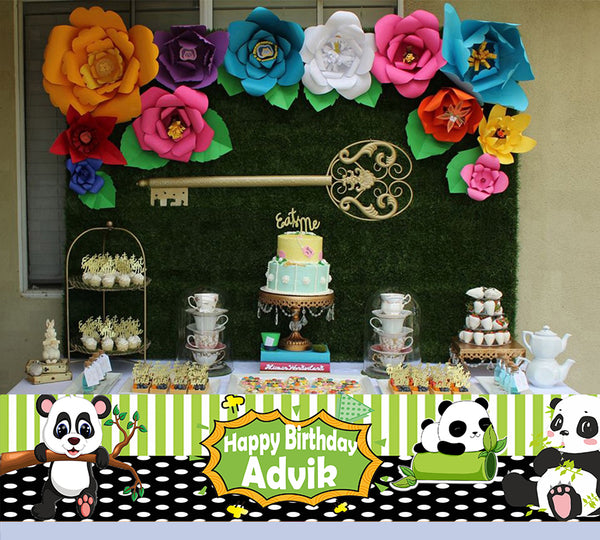 Panda Theme Birthday Long Banner for Decoration