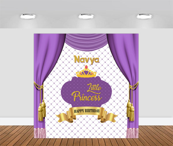 Personalize Princess Birthday Backdrop Banner