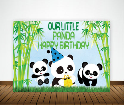 Panda Theme Birthday Party Backdrop
