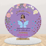 Butterfly Theme Round Birthday Party Backdrop