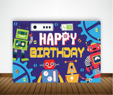 Robot Theme Birthday Party Backdrop